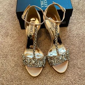 Bagley Mishka T-strap embellished heels